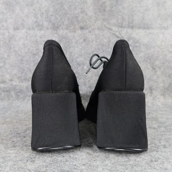 Edward Paul Shoes Women 8.5 Wedge Oxford Fashion Platform Lace Up Academia Black - Picture 7 of 16